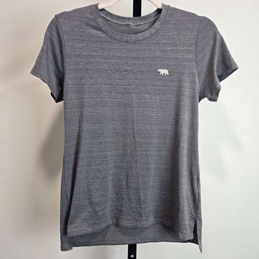 Running Bare Womens Grey Performance Running T-Shirt Size US 2/4 Trail Hiking